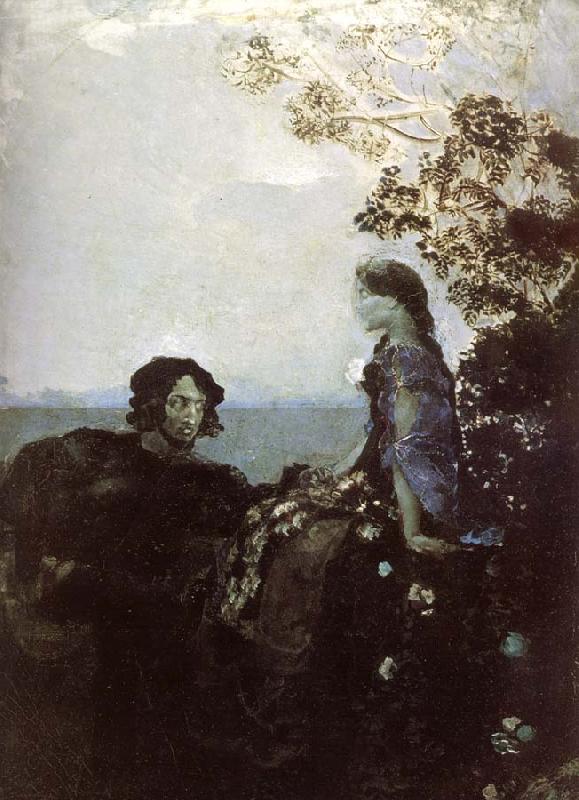 Mikhail Vrubel Hamlet and Ophelia Germany oil painting art